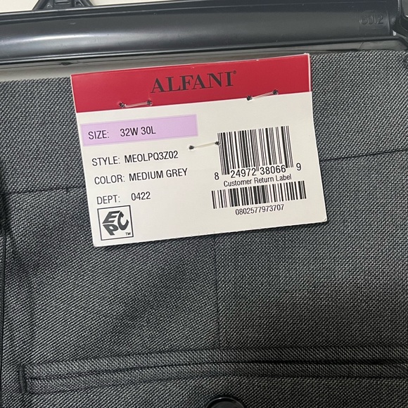 ALFANI medium gray Mens slim fit stretch solid suit Jacket, vest and pants - Picture 9 of 9